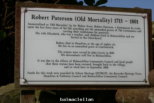 Old Mortality Information board