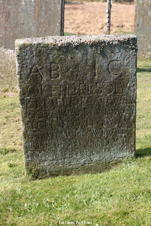gravestone at Balmaclellan church