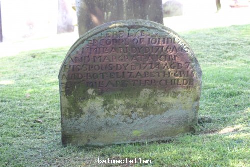 gravestone at Balmaclellan church