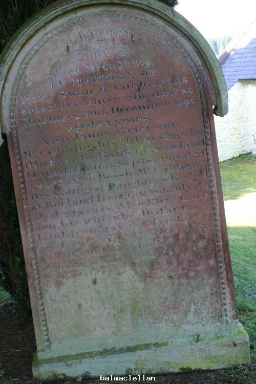 gravestone at Balmaclellan church