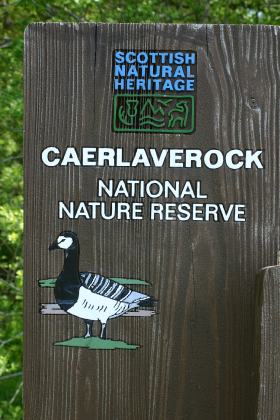 Sign at caerlaverock  reserve  