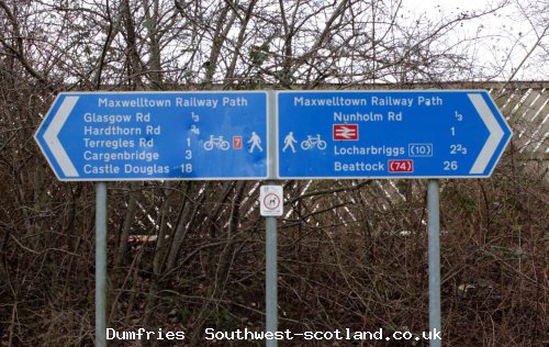 Signpost on cycle/foot path
