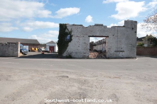 Partially demolished building