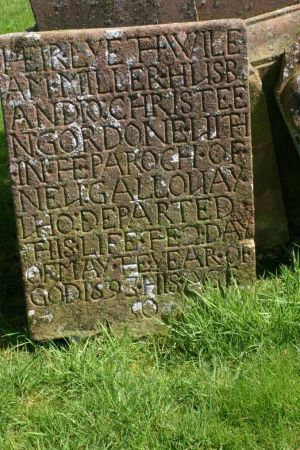 Gravestone at Balmaclellan & kells New Galloway 